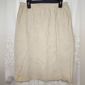Suede Like Vintage Elastic Waist Skirt Back Zipper Straight/Slight A Line Fall